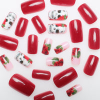 No.AW111 Halloween  Wine Red Fingernails Patch 24pcs/Set