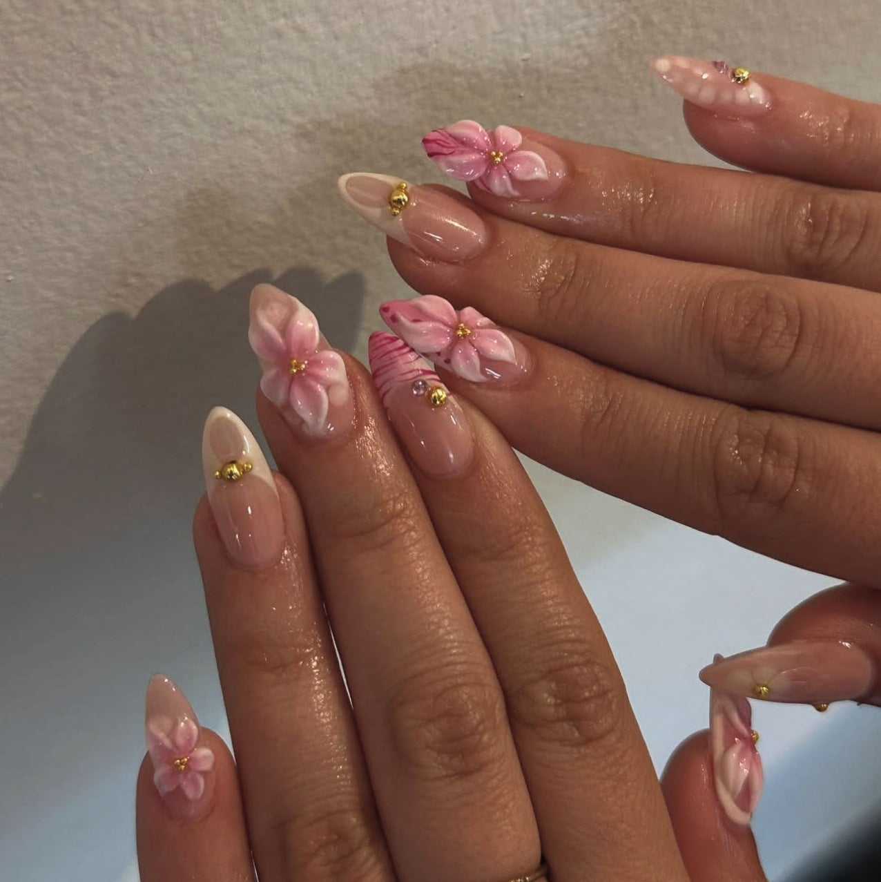 No.F487 3D Sweet Flowers Fingernails Patch 24pcs/Set