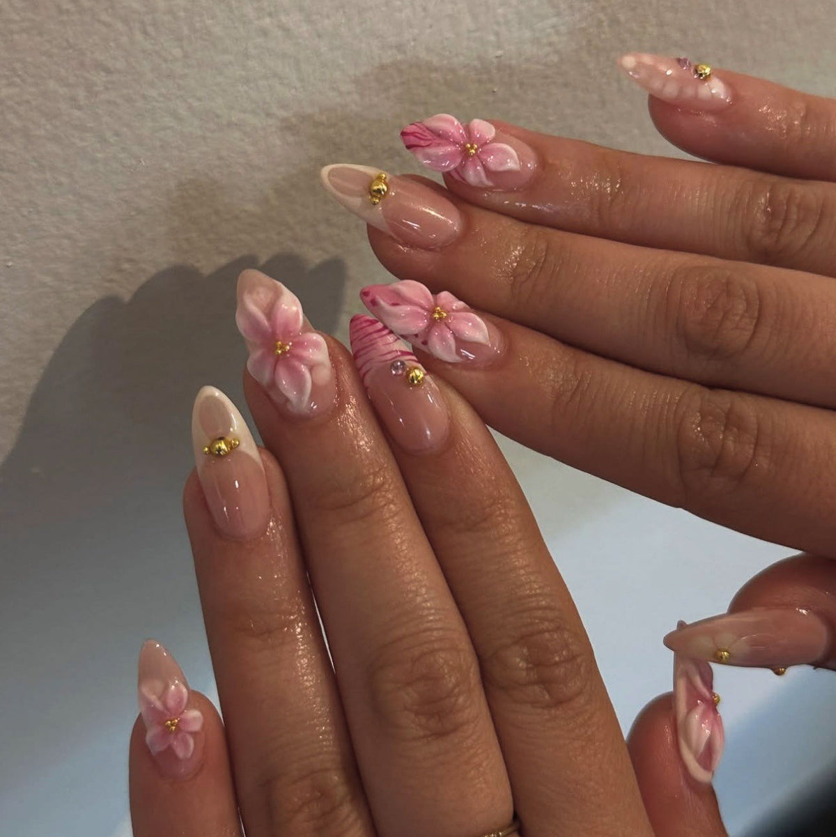 No.F487 3D Sweet Flowers Fingernails Patch 24pcs/Set