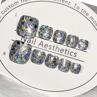 No.345 Cute Glitter Toenails Patch 24pcs/Set