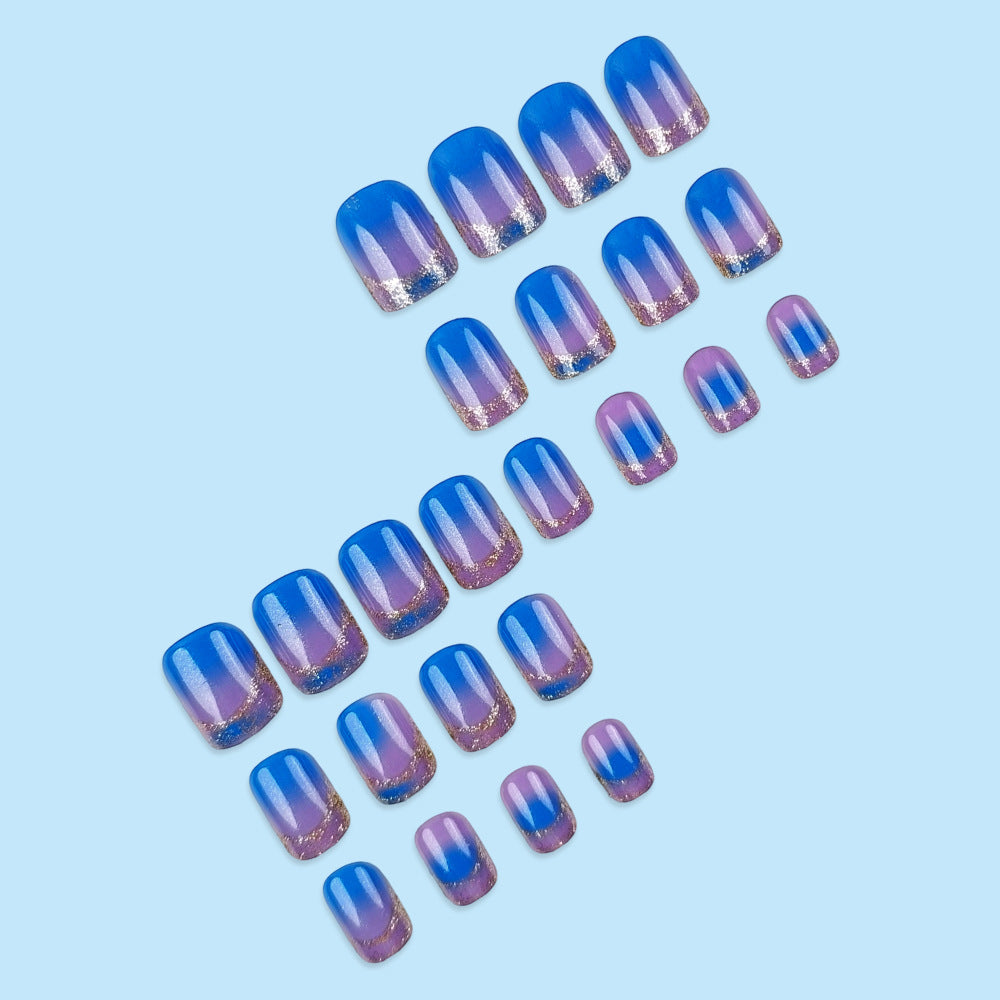 No.F741 Blue  Fingernails Patch 24pcs/Set
