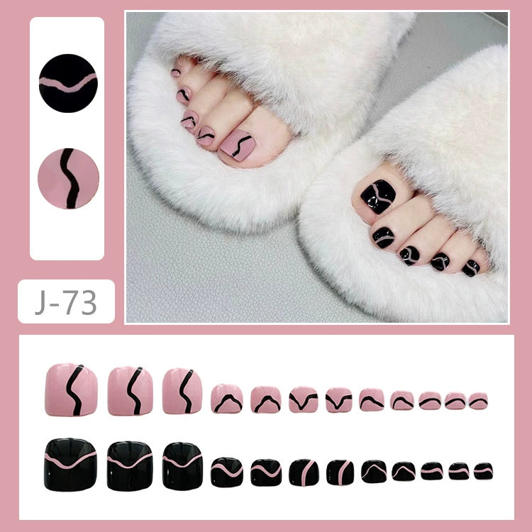 No.471 Black Lines Toenails Patch 24pcs/Set