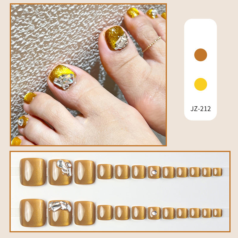 No.601 Yellow Cat's Eye Toenails Patch 24pcs/Set