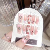 No.ET25 Pink Rabbit Fingernails Patch 24pcs/Set