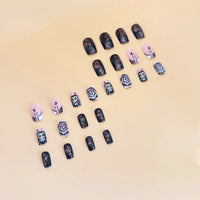 No.AW104 Halloween Purple Fingernails Patch 24pcs/Set