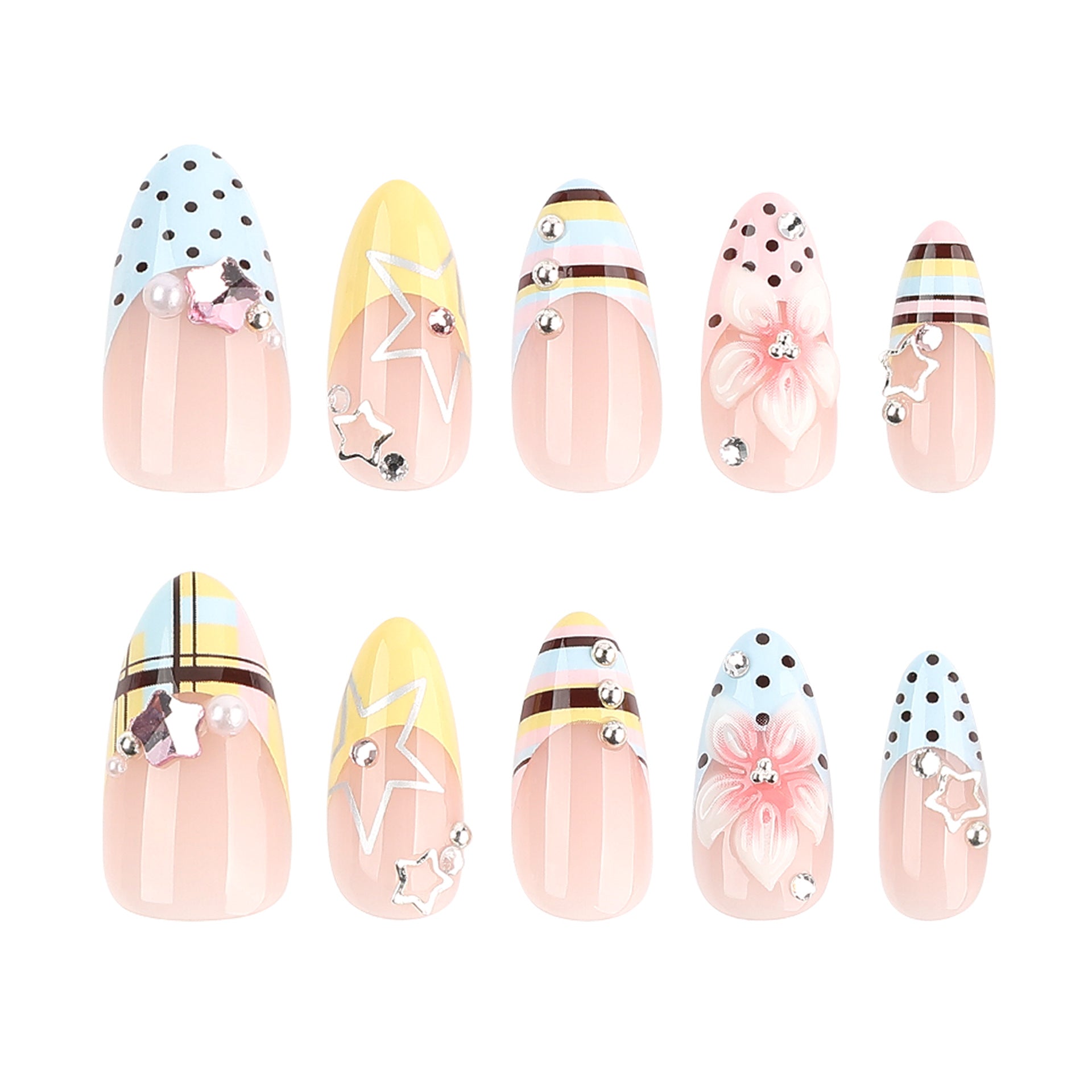 No.F806 Multicolor Fingernails Patch 24pcs/Set