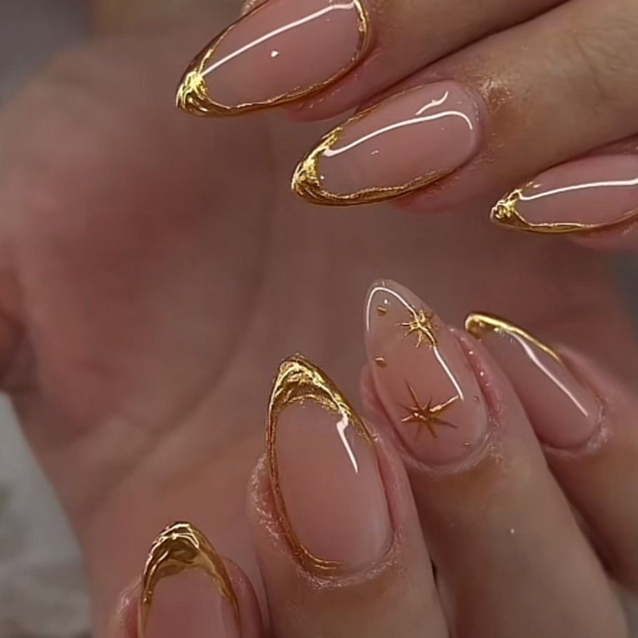 No.F693 Gold Fingernails Patch 24pcs/Set