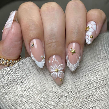 No.F481 Flower Fingernails Patch 24pcs/Set
