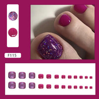 No.187 Fashion Purple Toenails Patch 24pcs/Set