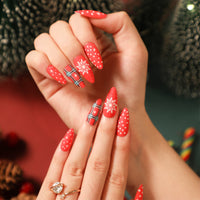 No.CM13 Christmas Polka Dot Snowflakes Fingernails Patch 24pcs/Set