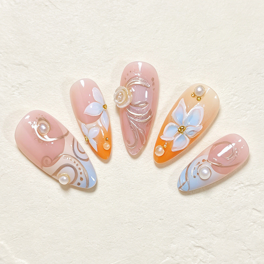 No.F751 Rose Gold Fingernails Patch 24pcs/Set
