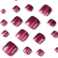 Cat Eye Purple Toe Nail Patch 24pcs/Set