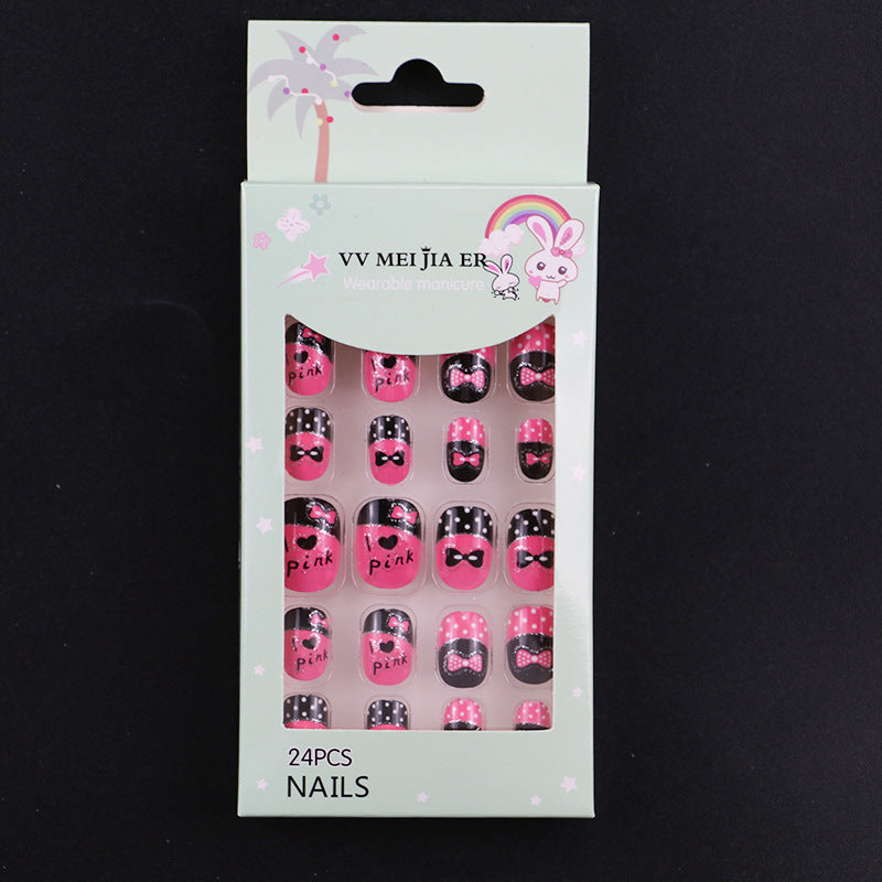 No.KD7 Cute Mini Kids Press on Fingernails 24pcs/Set