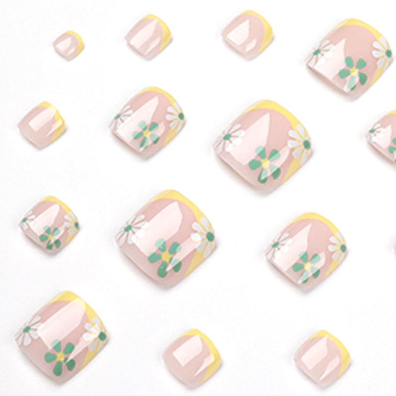 No.661 Green Flower Toenails Patch 24pcs/Set