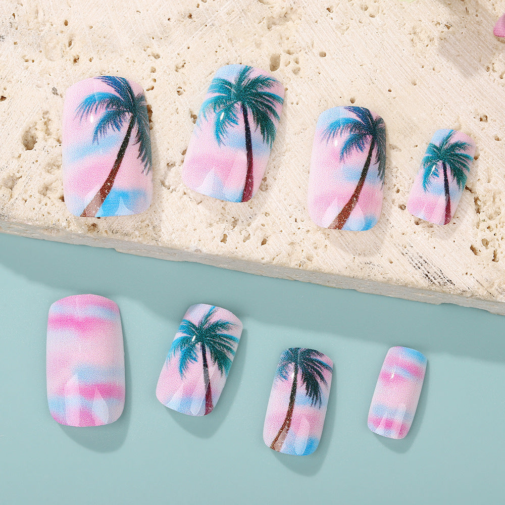 No.BH16 Palm Trees Fingernails Patch 24pcs/Set