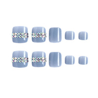 No.161 Gray-blue Diamond-shaped Toenails Patches 24pcs/Set