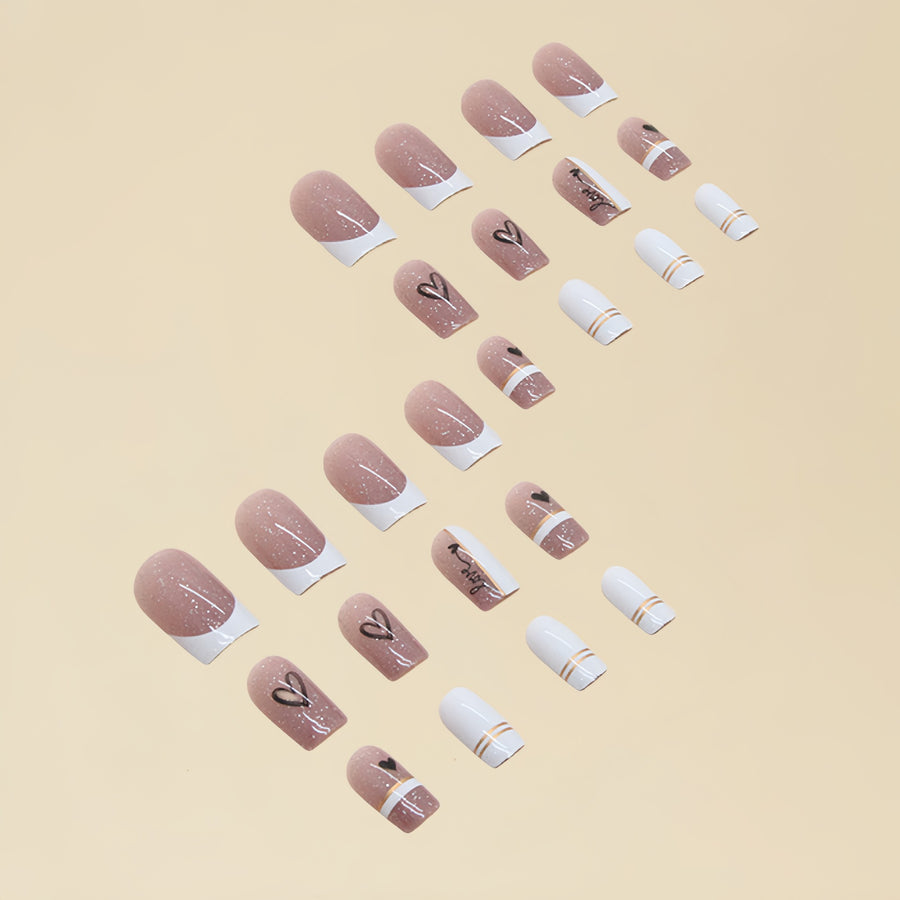 No.F13 Cute Love Fingernails Patch 24pcs/Set