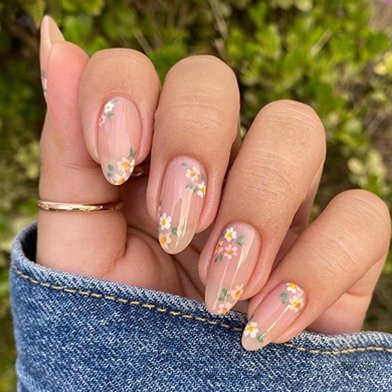 No.F635 Flowers Fingernails Patch 24pcs/Set