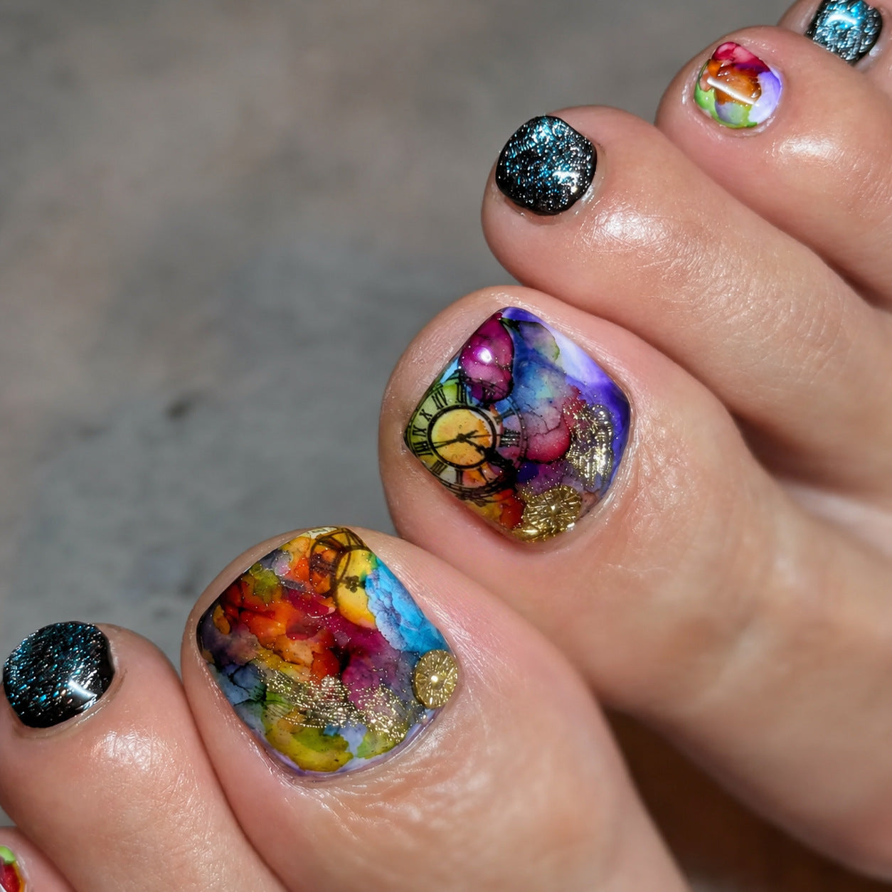No.822 Iridescent Toenails Patch 24pcs/Set