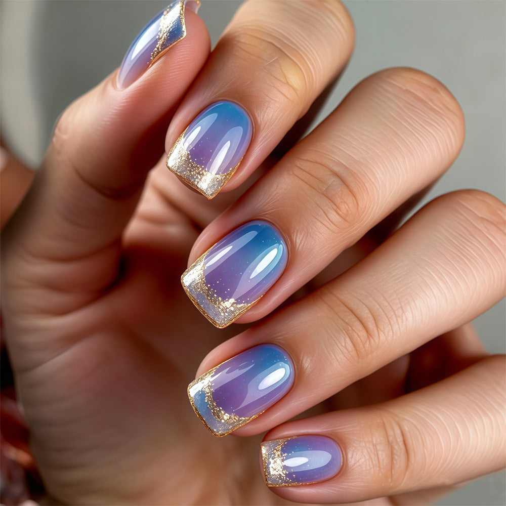 No.F741 Blue  Fingernails Patch 24pcs/Set