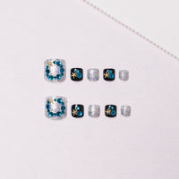 No.132 Rhinestone-studded Fake Toenail 24pcs/Set