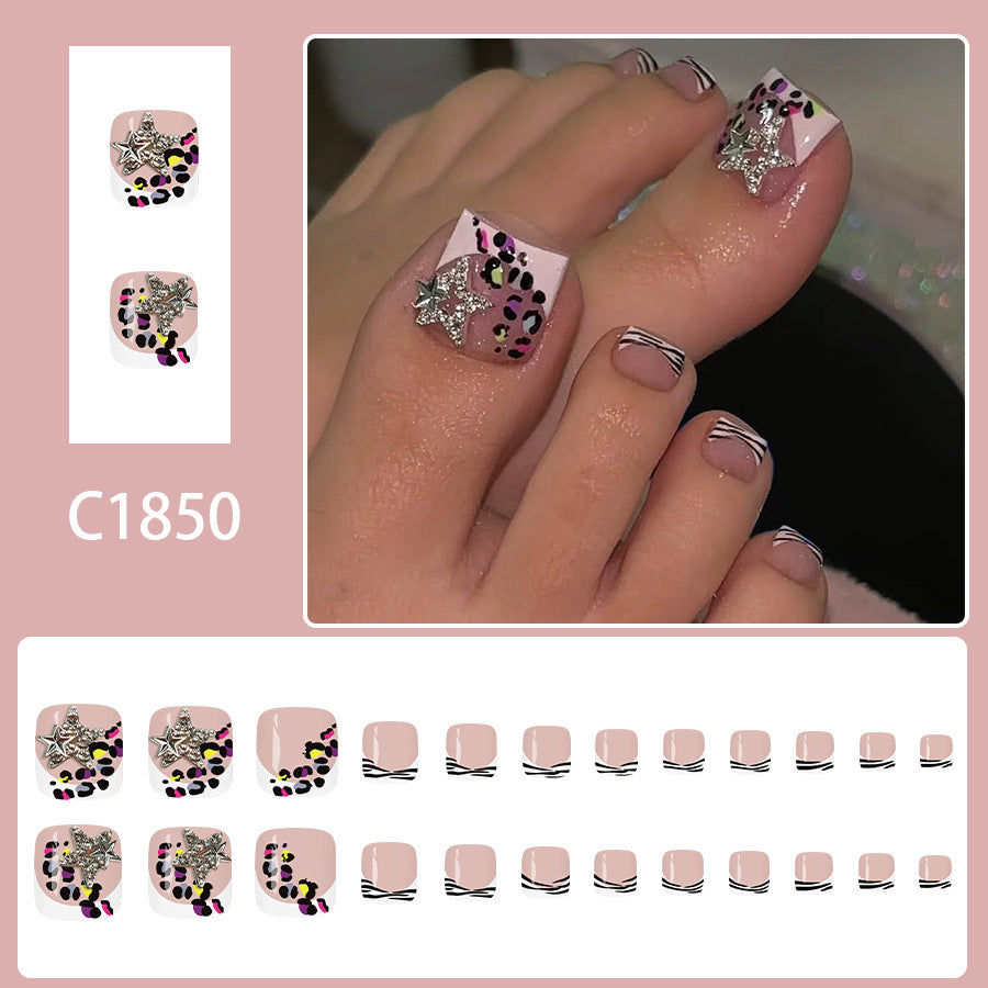 No.764 Colorful Leopard Print Toenails Patch 24pcs/Set