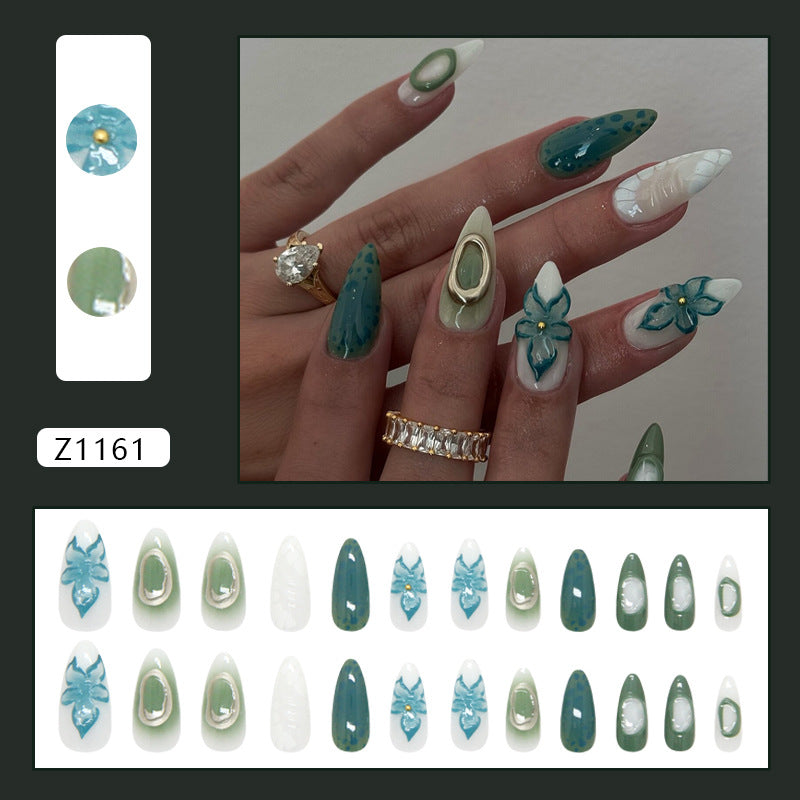 No.F525 Green Fingernails Patch 24pcs/Set