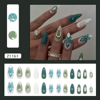 No.F525 Green Fingernails Patch 24pcs/Set