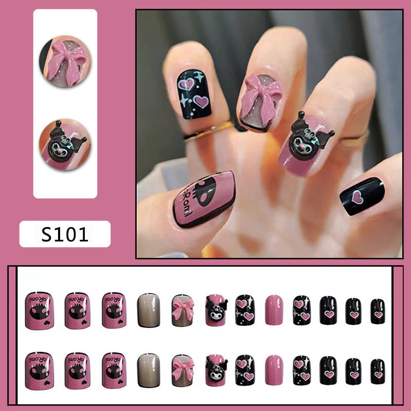 No.F239 Picky Black Fingernails Patch 24pcs/Set
