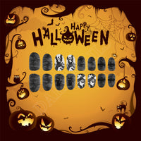 No.AW125 Halloween Dark Cat Fingernails Patch 24pcs/Set