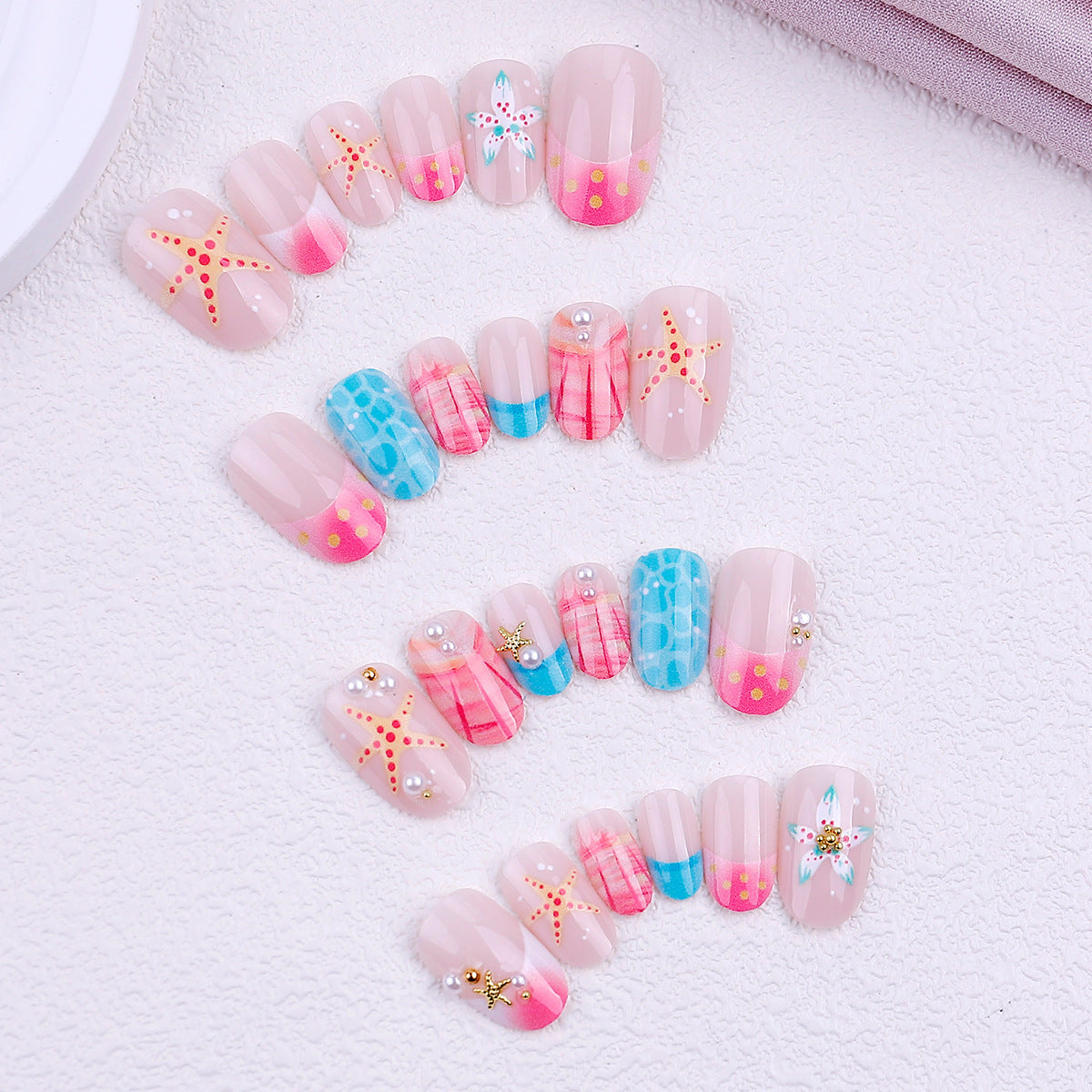 No.BH66 Beach Fingernails Patch 24pcs/Set