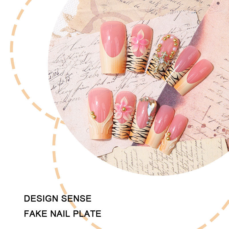 No.F710 Yellow Leopard Print Fingernails Patch 24pcs/Set