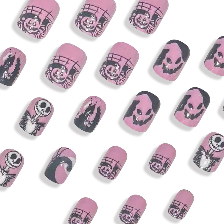 No.AW94 Halloween Pink Fingernails Patch 24pcs/Set