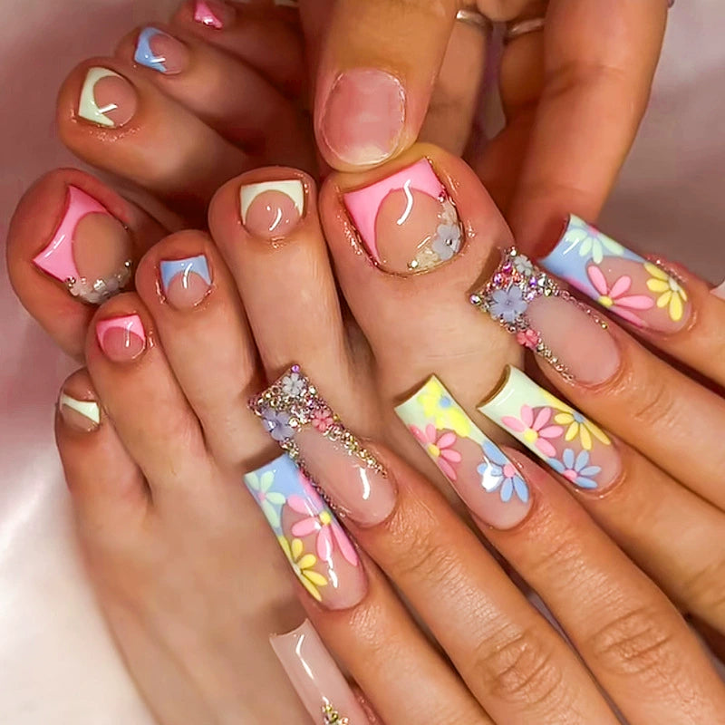 No.PSN4 Colorful Flowers Hand & Toe Pair Set – 48pcs