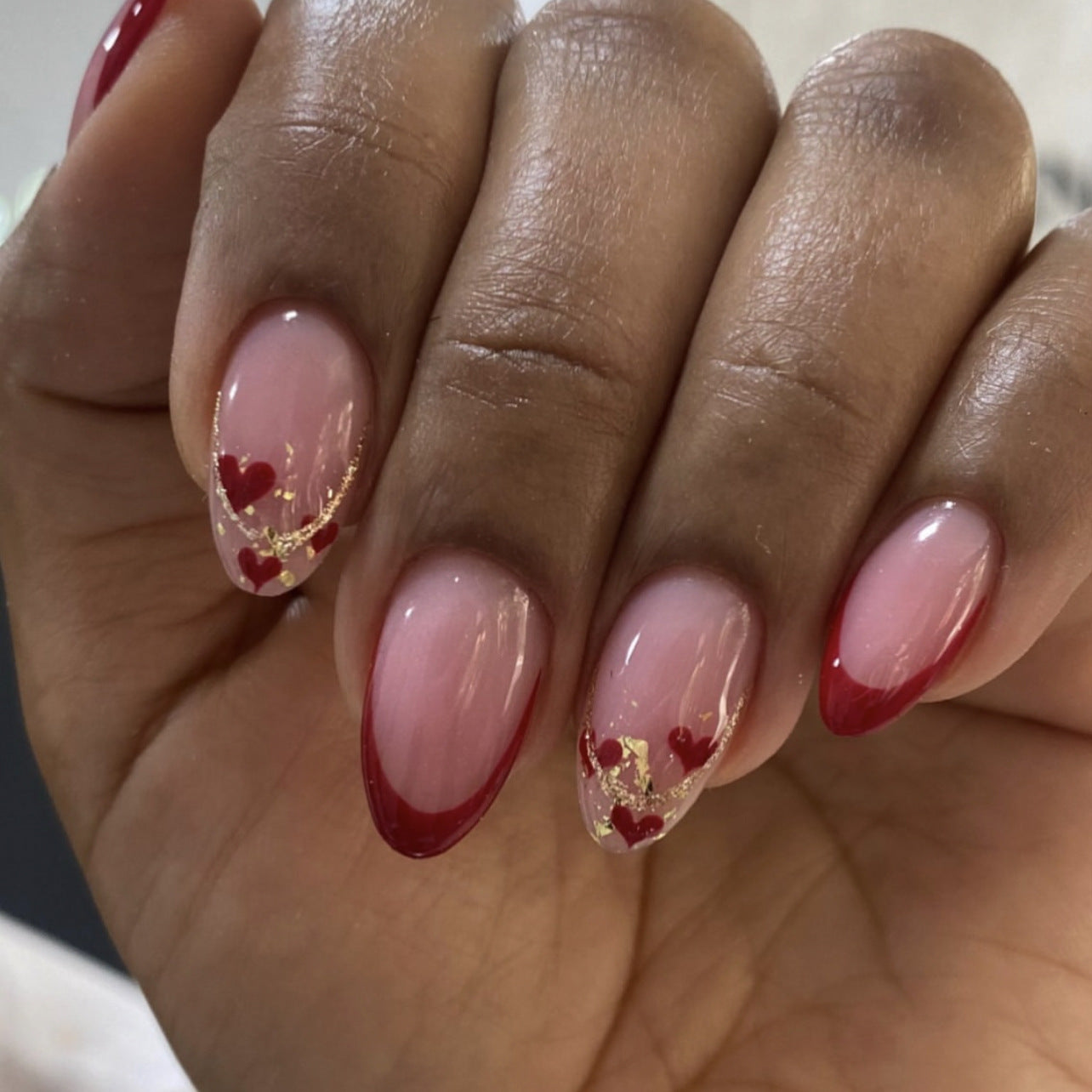 No.VN72 Valentine’s Love Glitter Press-On Nails Set (24 Pcs)