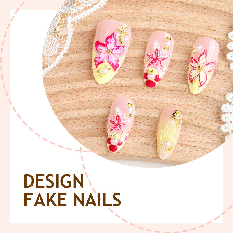 No.F631 Flower Fingernails Patch 24pcs/Set