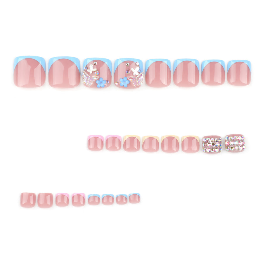 No.346 Butterfly Glitter Toenails Patch 24pcs/Set