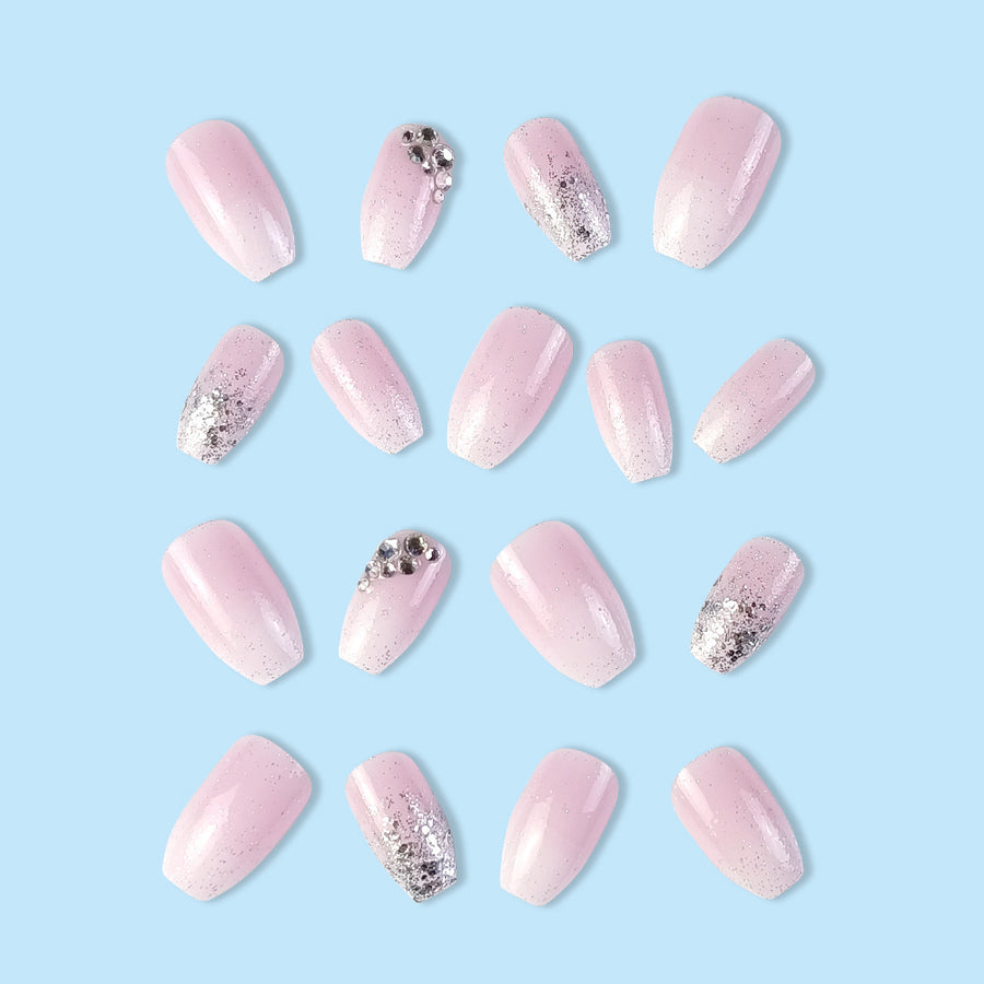 No.F49 Pink Gradient Fingernails Patch 24pcs/Set