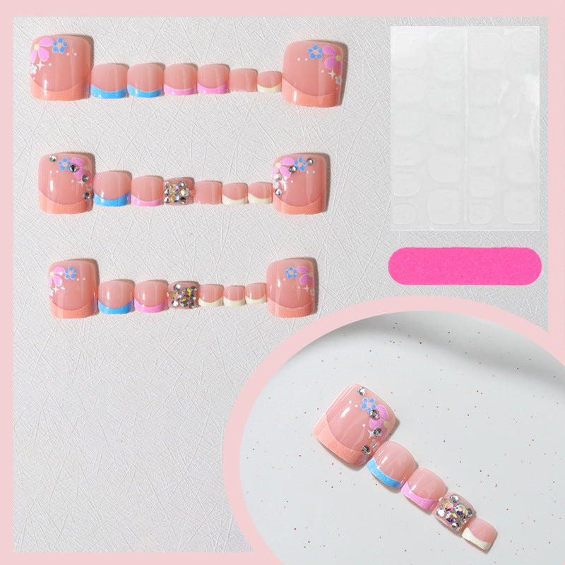 No.794 Colorful Flower Toenails Patch 24pcs/Set