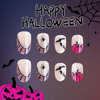 No.AW46 Halloween Black Spider Fingernails Patch 24pcs/Set