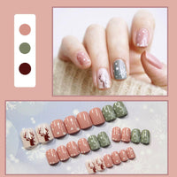 No.CM1 Winter Reindeer Christmas Fingernails Patch 24pcs/Set