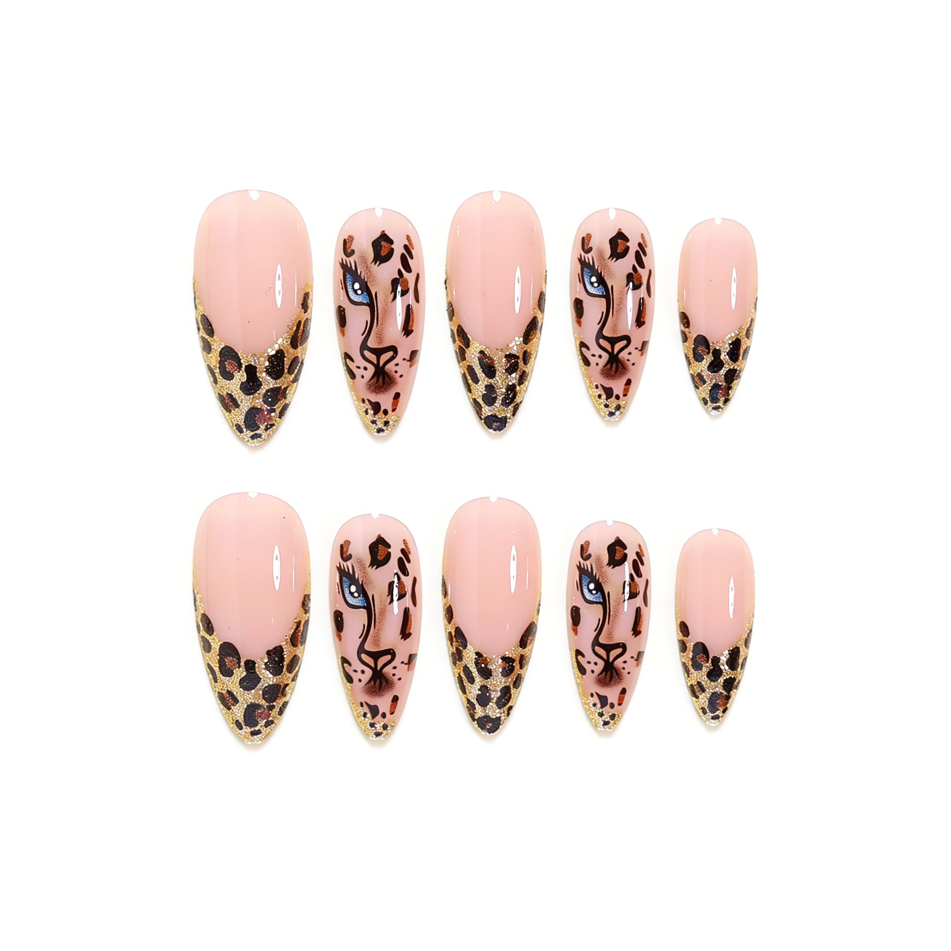 No.F776 Flashy Leopard Print Fingernails Patch 24pcs/Set