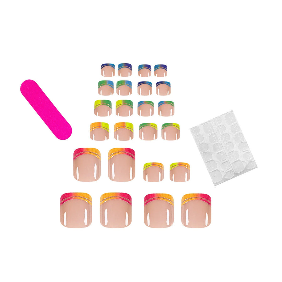 No.438 Rainbow Colors Toenails Patch 24pcs/Set