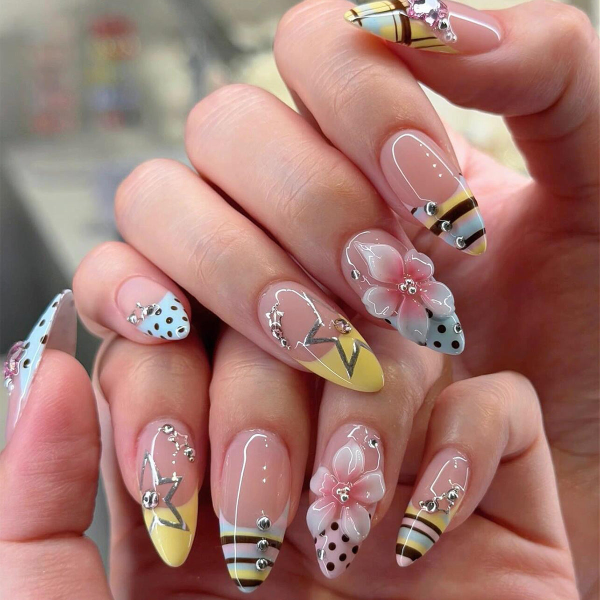 No.F806 Multicolor Fingernails Patch 24pcs/Set