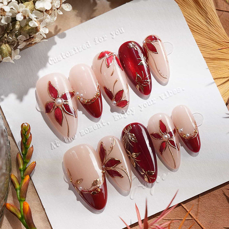 No.F609 Print Cat's Eye Fingernails Patch 30pcs/Set