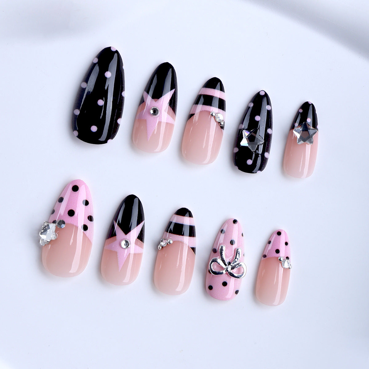 No.F743 Polka Dot Fingernails Patch 24pcs/Set