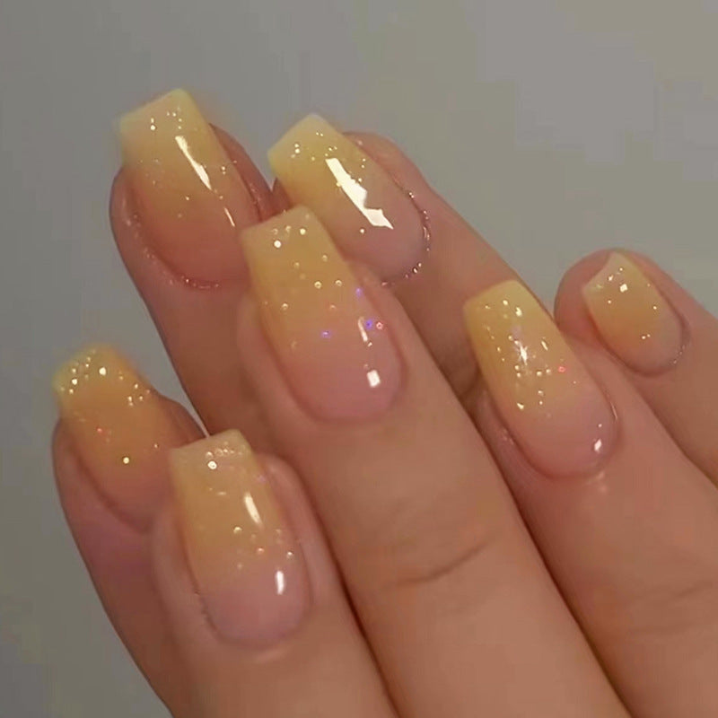 No.F111 Yellow Gradient Fingernails Patch 24pcs/Set