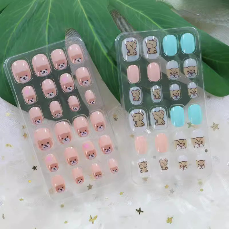 No.KD9 Cute Mini Kids Press on Fingernails 24pcs/Set