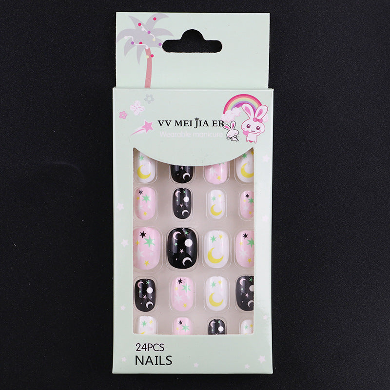 No.KD6 Cute Mini Kids Press on Fingernails 24pcs/Set