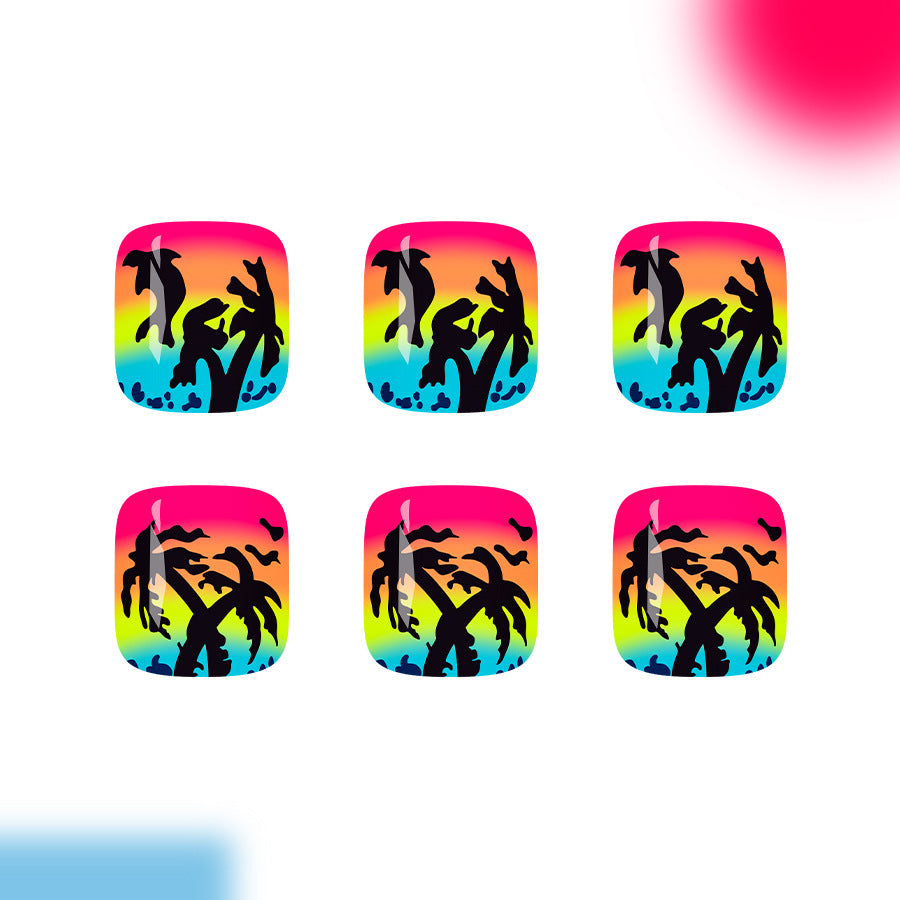 No.BH14 Coconut Trees Toenails Patch 24pcs/Set